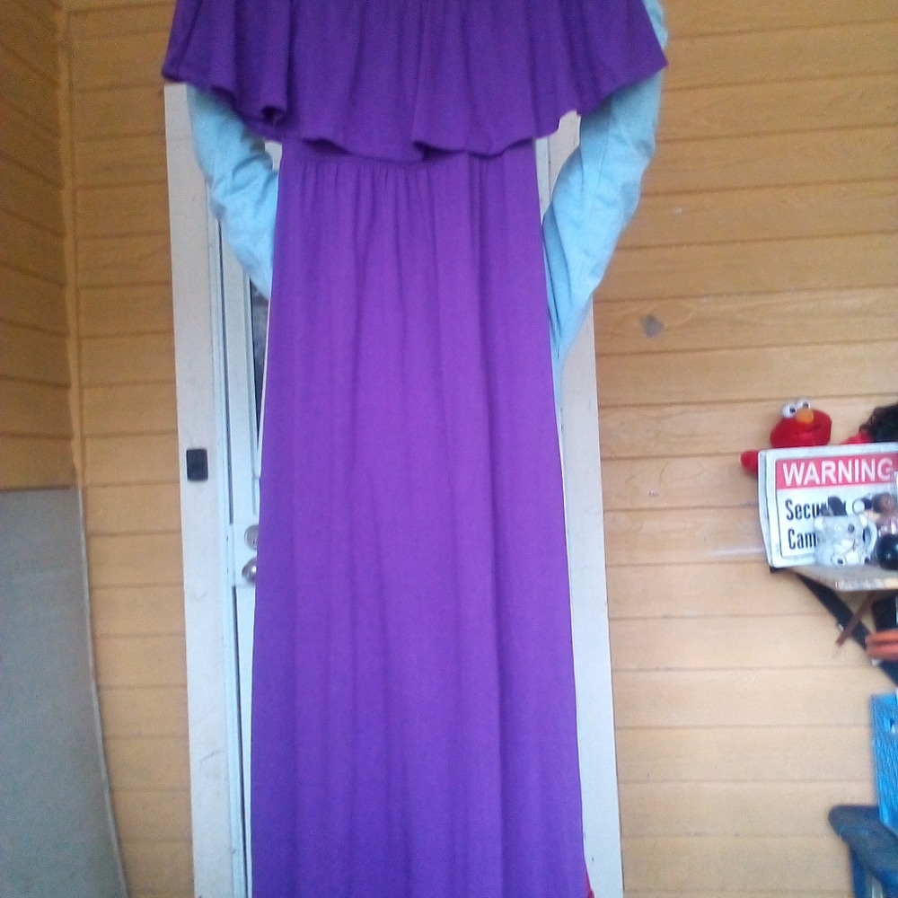 Off the shoulders purple long summer dress women